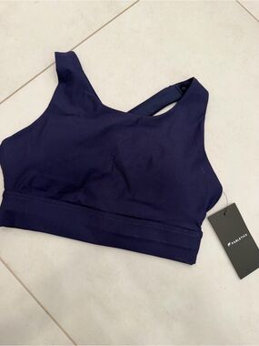 Fabletics Navy Blue High-Neck Sports Bra